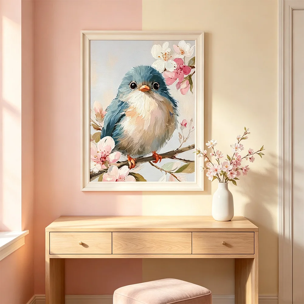 Animals Bird Flowers Tree Print Picture Nordic Poster Canvas Painting Wall Art Pictures for Living Room Home Nursery Decor