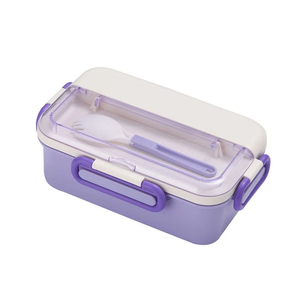 

Ланч-бокс, портативные герметичные отсеки, офисный школьный контейнер для еды для взрослых, многоразовый органайзер для микроволновой печи с ложкой