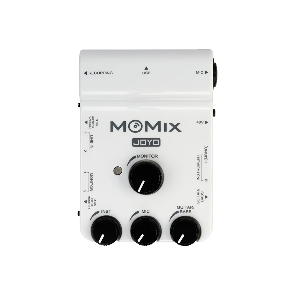 JOYO MOMIX Sound Card Microphone Guitar Amp Live Music Sound Card for Recording Singing Broadcast Streaming Audio Mixer