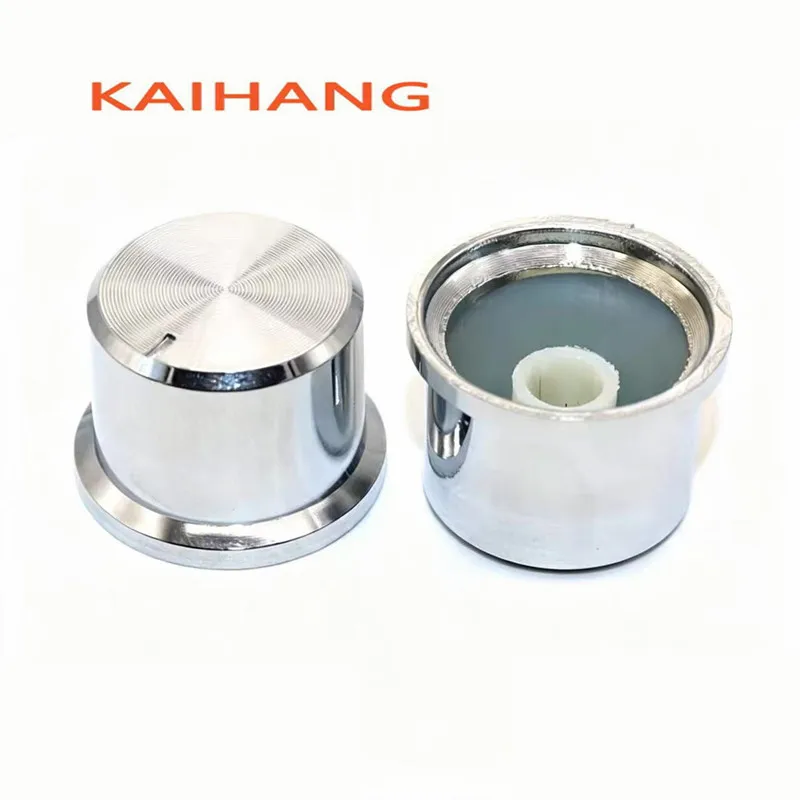 5Pcs 25×17mm Plated Plastic Potentiometer Knob 6mm Flower Hole Rotary Knob for Mixer Amplifier DJ Controller Volume Control Knob
