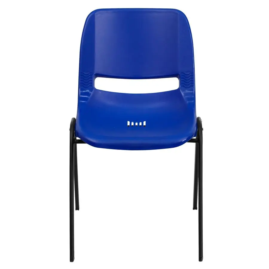 

HERCULES Series 440 lb. Capacity Kids Navy Ergonomic Shell Stack Chair with Black Frame and 14 Seat Height