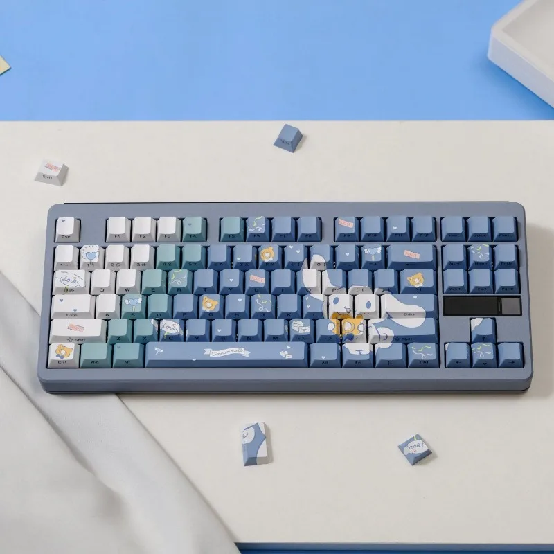 

Набор кейкапов Cinnamoroll (135 клавиш) для механической клавиатуры, аксессуары для ПК, PBT-пластик, полупрозрачные кейкапы, профиль CHERRY