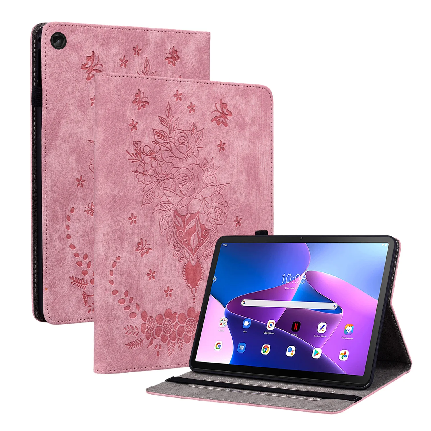 For Lenovo Tab M10 3rd Gen 10.1 Case TB-328FU TB-328XU 2022 Case Rose Flower Leather Shell For Lenovo M10 10.1 Tablet Cover