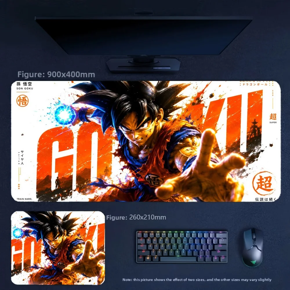 Boys Cartoon Animation Dragon Ball Goku Leather Mouse Pad Boys E-sports Game Large Size Non-slip and Dirt-resistant Keyboard Pad