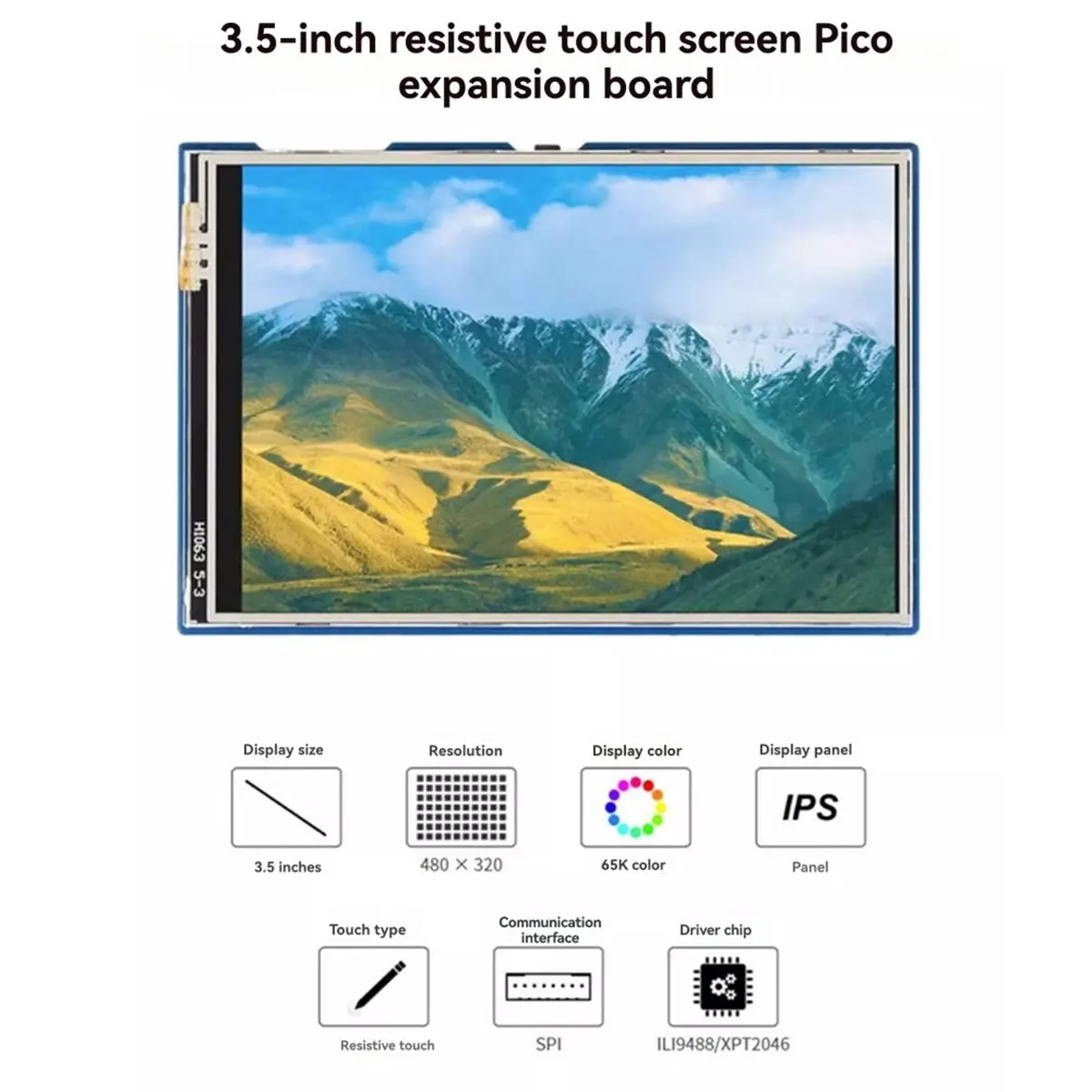 for 3.5inch LCD Touch Screen Display Module 480x320 65K Colors SPI Interface