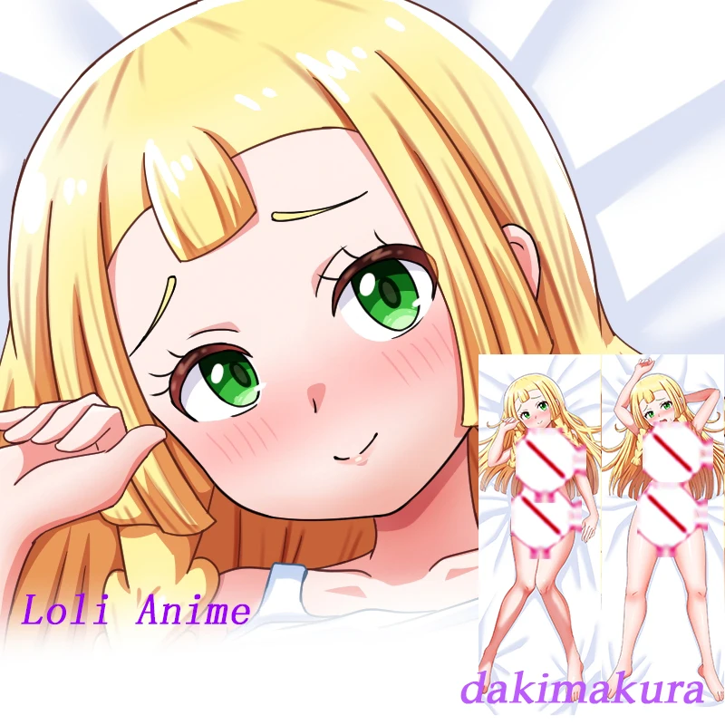 Dakimakura Anime lillie 5 طباعة على الوجهين بالحجم الطبيعي غطاء وسادة للجسم هدايا الفراش