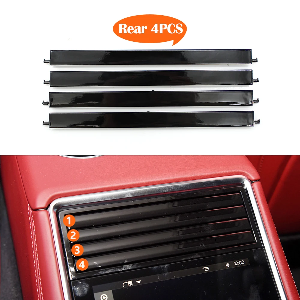 For Porsche Panamera 971 2017-2022 971819110E Car Dashboard Middle Rear AC Vent Air Conditioner Adjustment Paddle Strip Trim Set