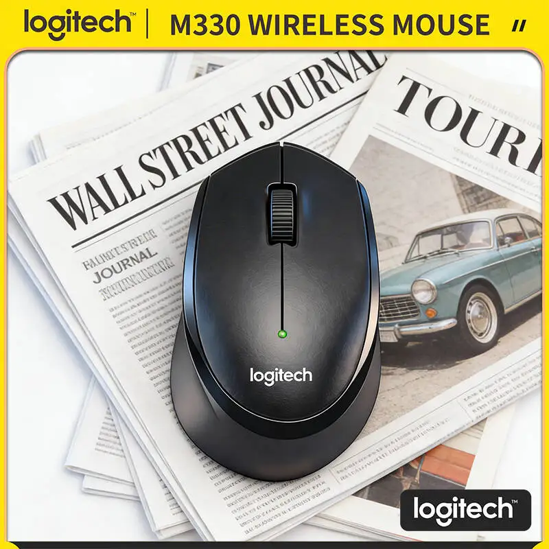 

Бесшумная беспроводная мышь Logitech M330, портативный наноприемник 2,4G, длительный срок службы батареи, эргономичный дизайн для ПК, Mac, ноутбука, офиса