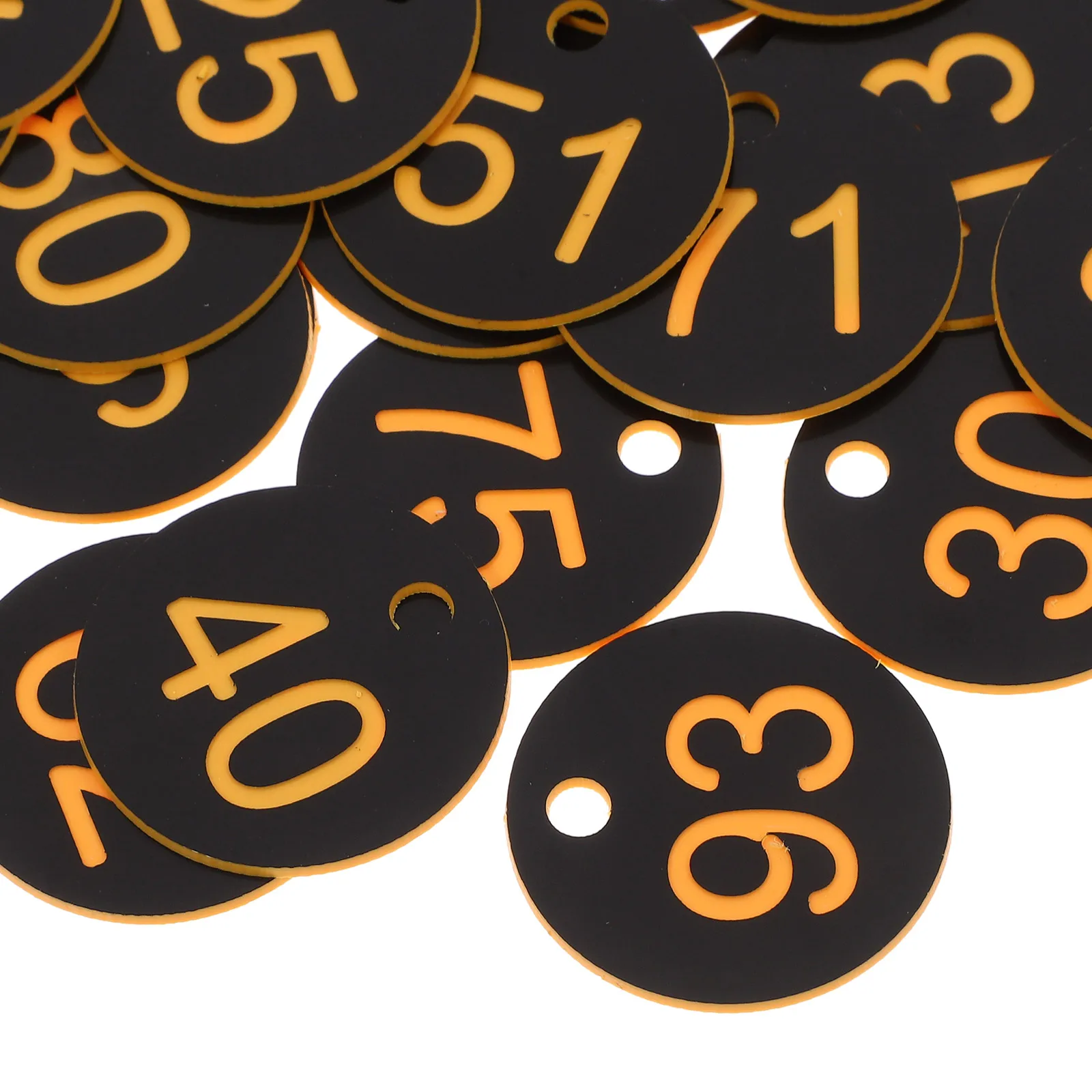 100 قطعة من الملصقات البلاستيكية المرقمة، علامات المفاتيح المستديرة لبطاقات المفاتيح، منظمة الأمتعة، علامات أرقام بلاستيكية خفيفة الوزن #3