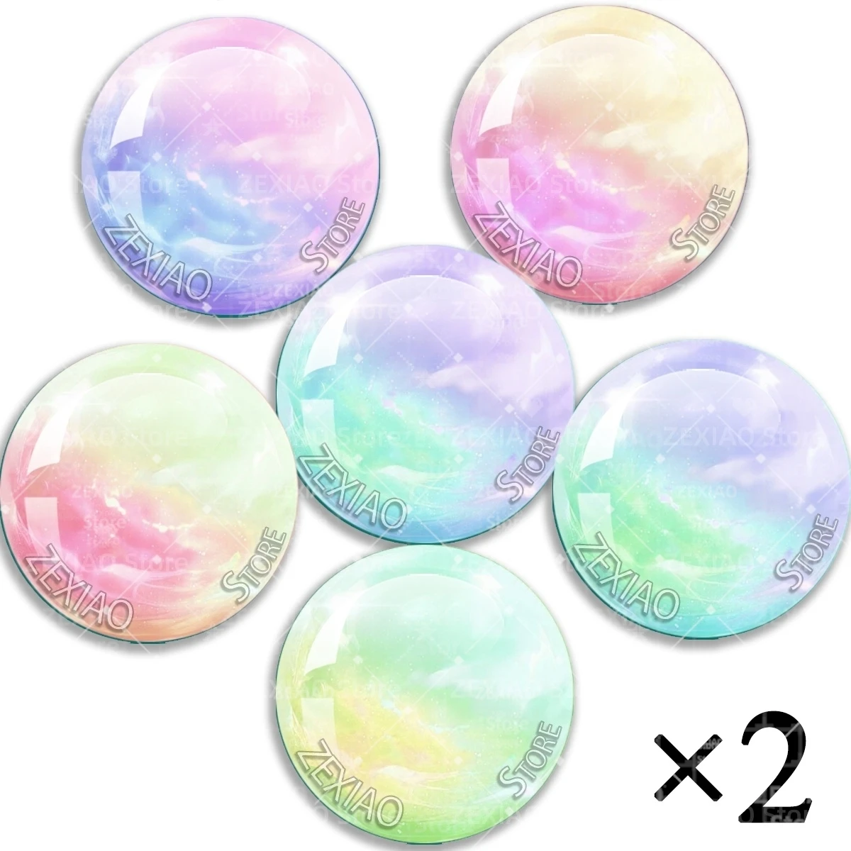 12PCS Blyth BJD Doll Eye Chips Colorful Sky Cloud Pattern Creative Eyes Blythe Doll Glass Cabochons Eyes MIX Pupil Eye MS006