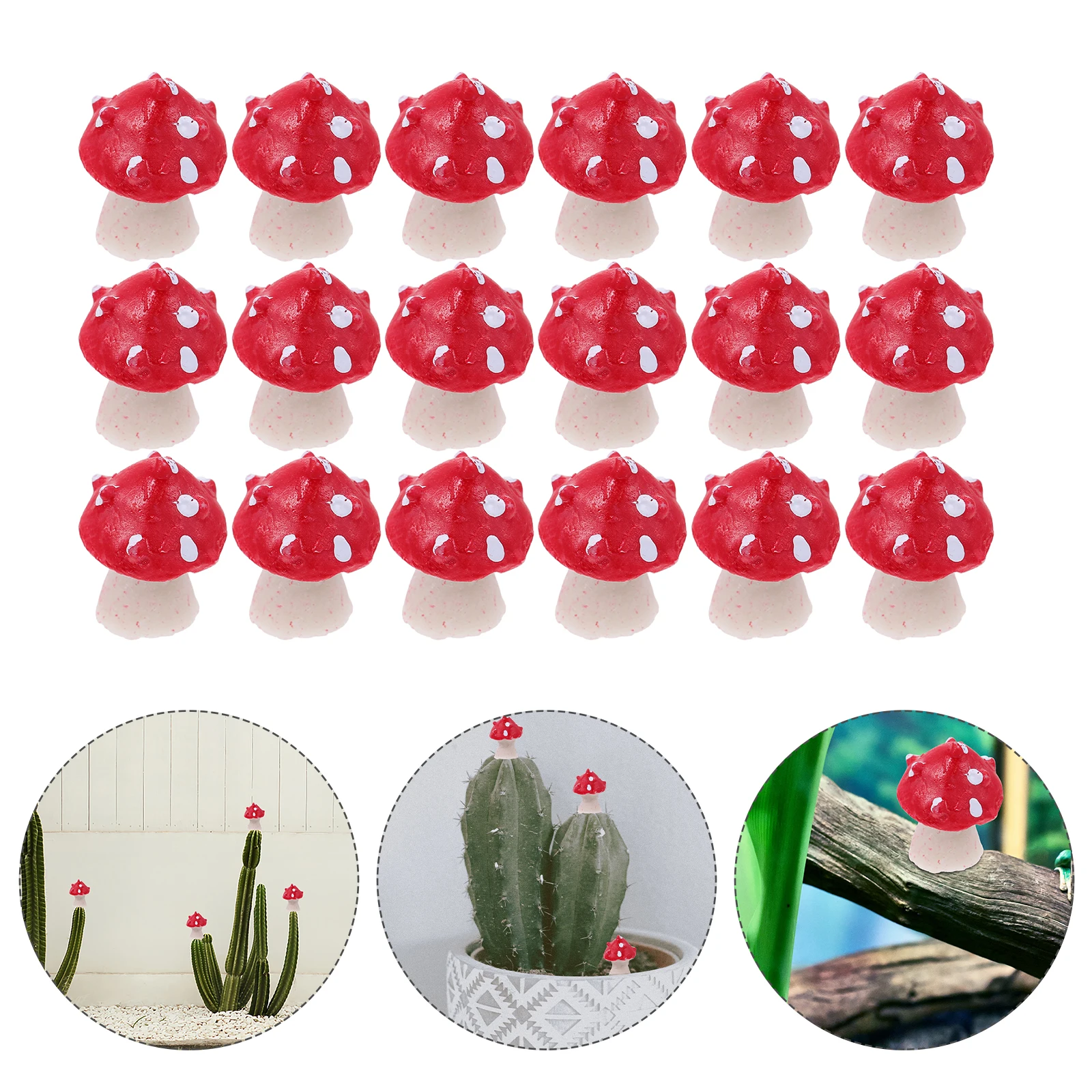 

50Pcs Micro Landscape Resin Mushroom Miniature Bonsai Decoration Fairy Garden Potted Moss Ornament Mini Mushroom