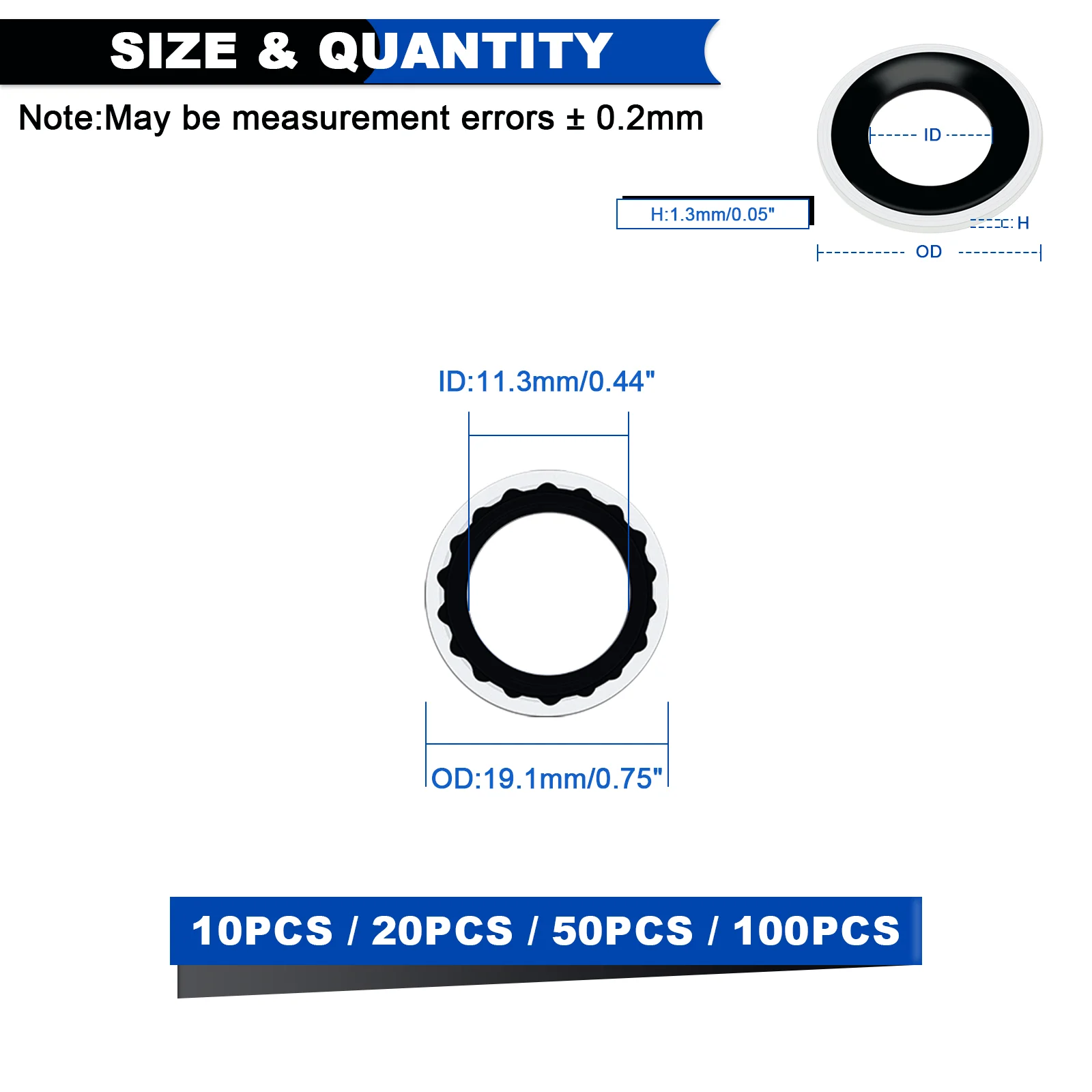 A/C Compressor Port Gasket Repair Car Self-Centered NBR seal washers, A/C O Ring Kit 10PCS 20PCS 50PCS 100PCS (19.1x11.3x1.3mm)