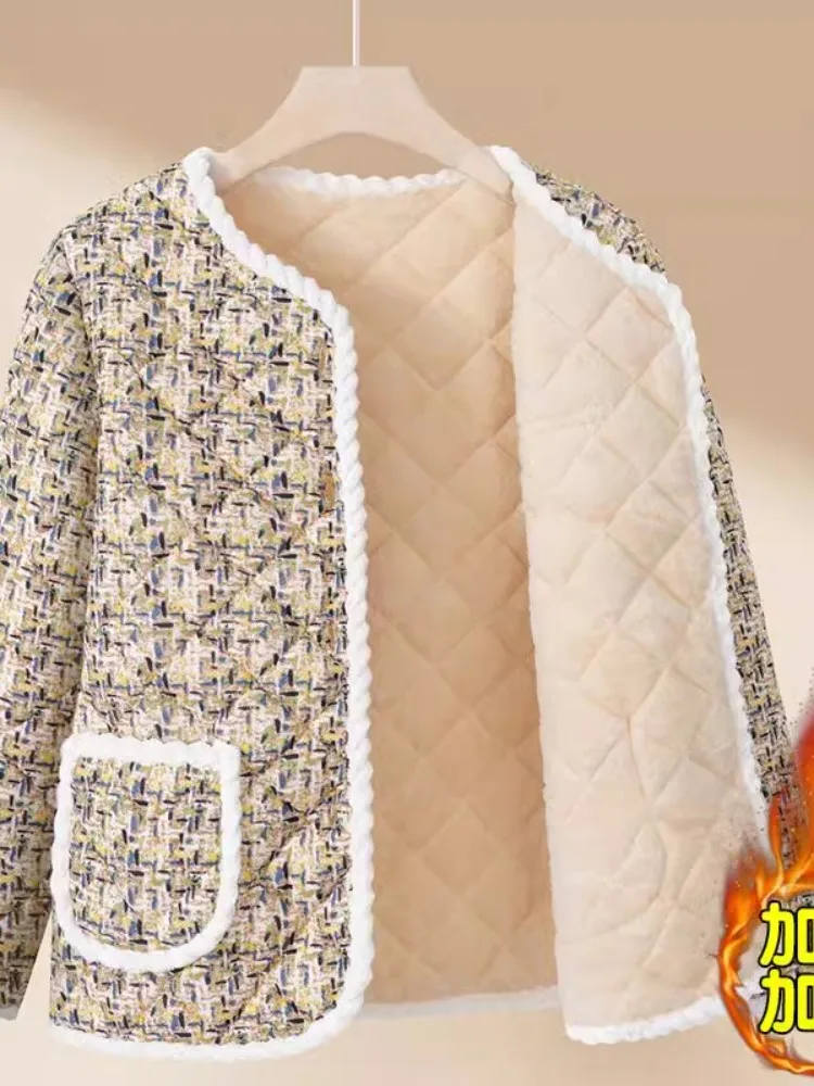 

Fashionable Winter Jacket for Women Mid-aged And Elderly Fluffy Lined Cotton Coat Stylish Short Outerwear Elegant Cotton Vest