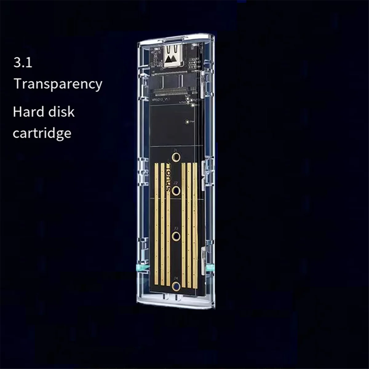 M2 SSD-Gehäuse M.2 NVME SSD-Gehäuse Tragbares USB3.1 Typ-C SSD Transparentes Festplattengehäuse 5 Gbit/s für