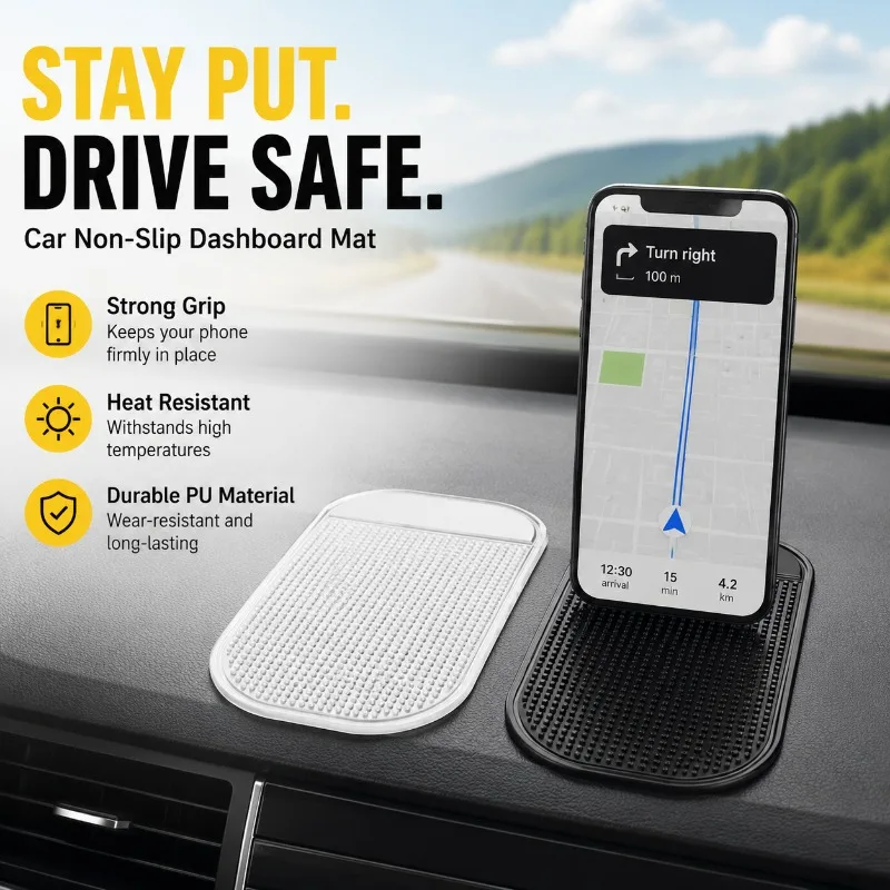 Car Non-Slip Mat for Dashboard Dashboard Pad Cell Phone Holder Sunscreen High Temperature Resistant PU
