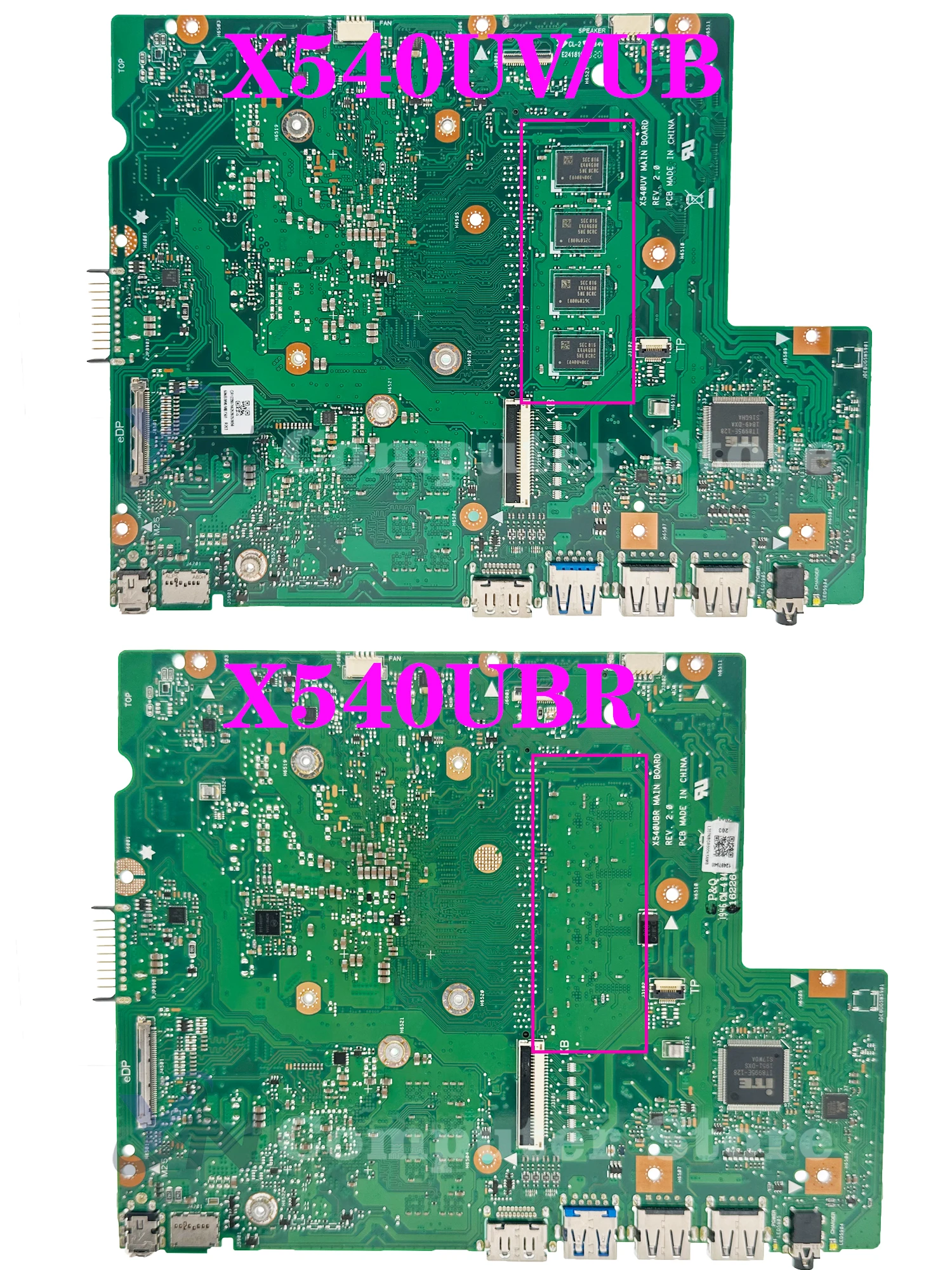 Imagem -03 - Placa-mãe Portátil X500u X543u R540u P540u F540u A540u K540u X540uv X540ub X540ubr i3 i5 i7 0gb de Ram 4gb Rom 8gb