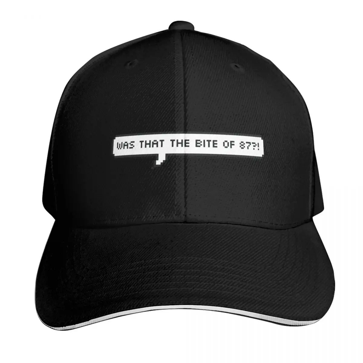 

Was That The Bite Of 87 ! Pixel Speech Bubble Baseball Cap Luxury man cap Hat Beach luxury woman cap Christmas Hat Ladies Men's