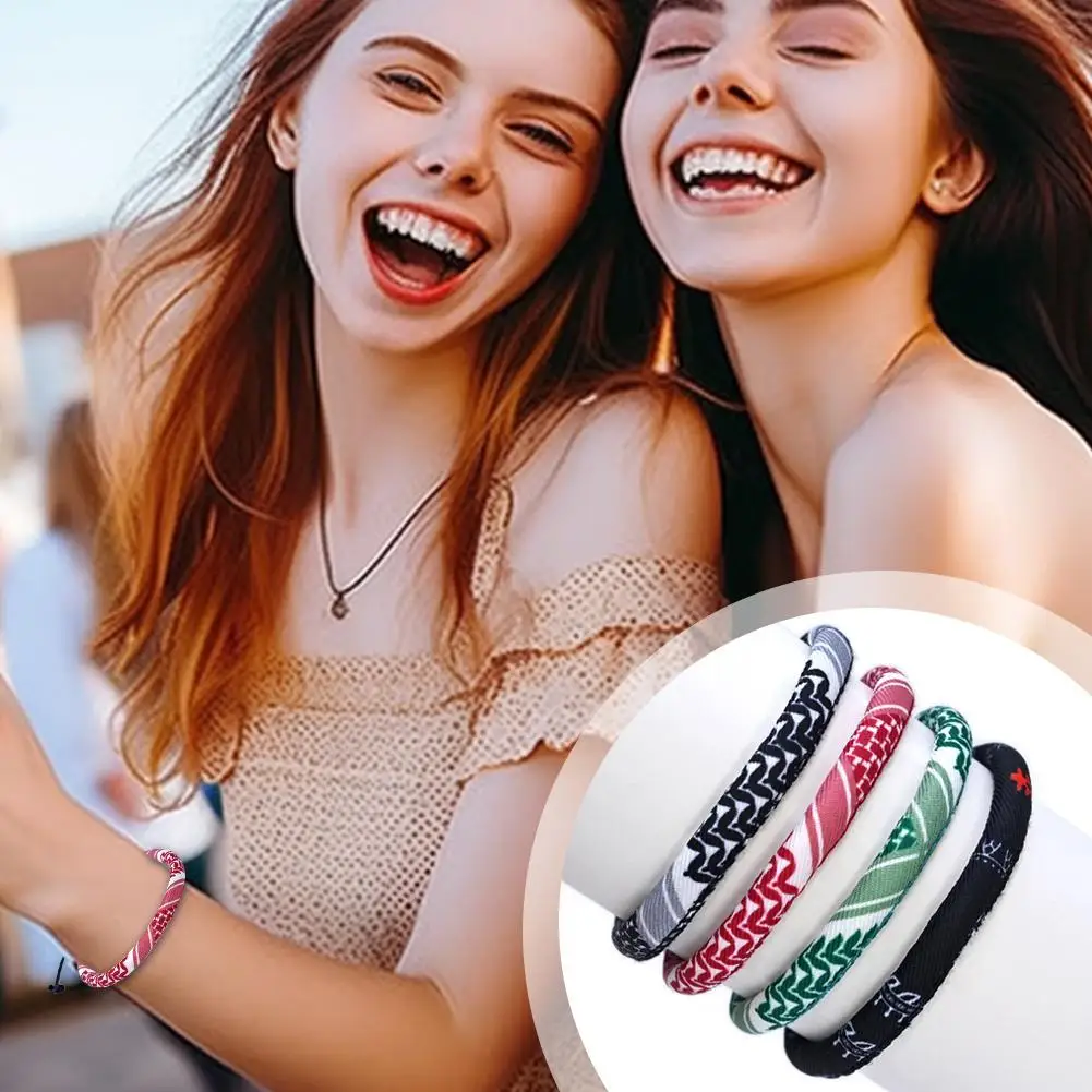 متعدد الألوان نسج البولكا نقطة أنماط أساور للرجل امرأة التقليدية كوفية وشاح أنماط العربية اليد حبل مجوهرات هدايا #1