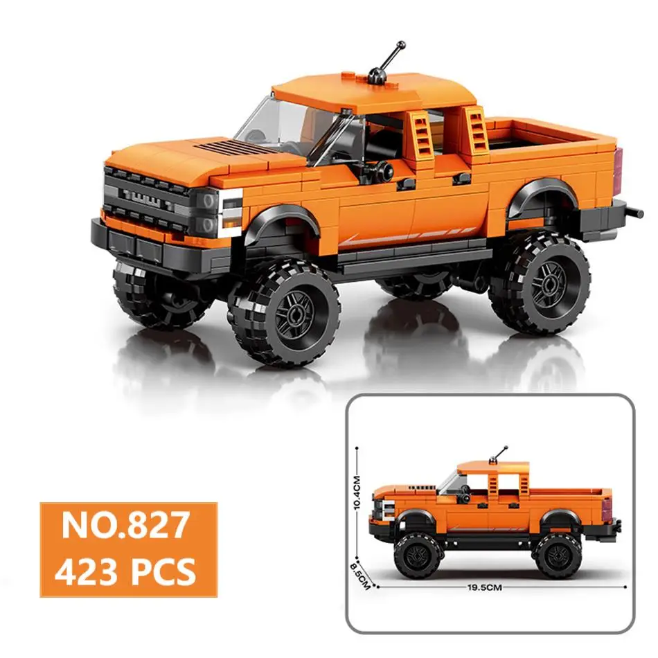 

Механический гоночный автомобиль MOC, строительные блоки, городская классическая модель пикапа, сделай сам, STEM, строительные игрушки для детей, взрослых, подарки