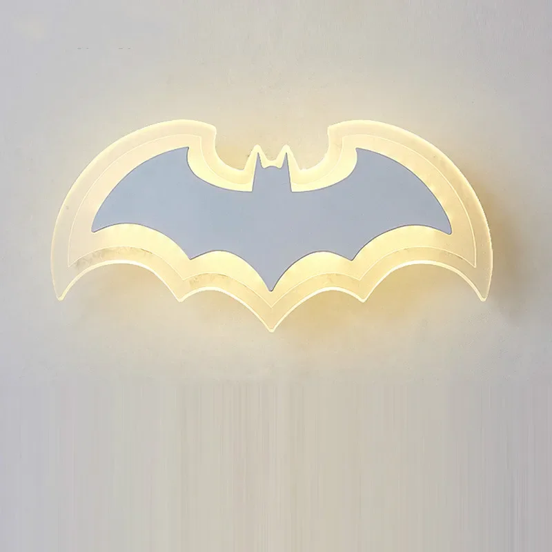 Modern minimalist LED acrylic bat wall lamp personality creative bedroom bedside wall lamp