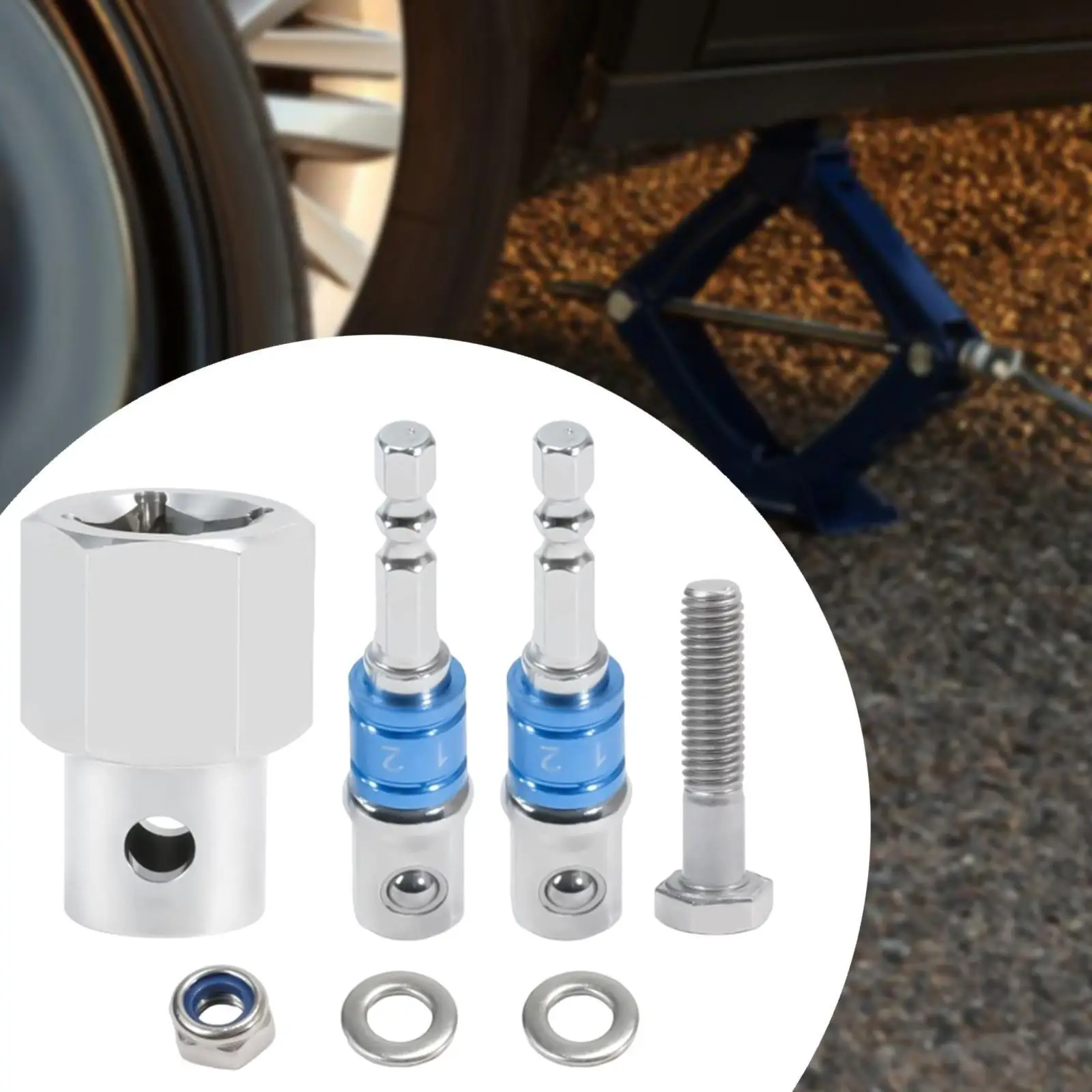 

Верхний домкрат для ветрового прицепа, кривошипная ручка, адаптер для аккумуляторной дрели с двумя переходниками 1/2 дюйма и аксессуарами Efficient