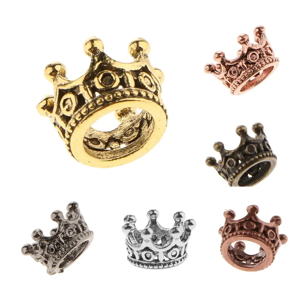 Crown Charms Beads Alloy Connector Beaded Pendant DIY Jewelry Findings for Necklace Bracelet Earring Cosplay Crafts