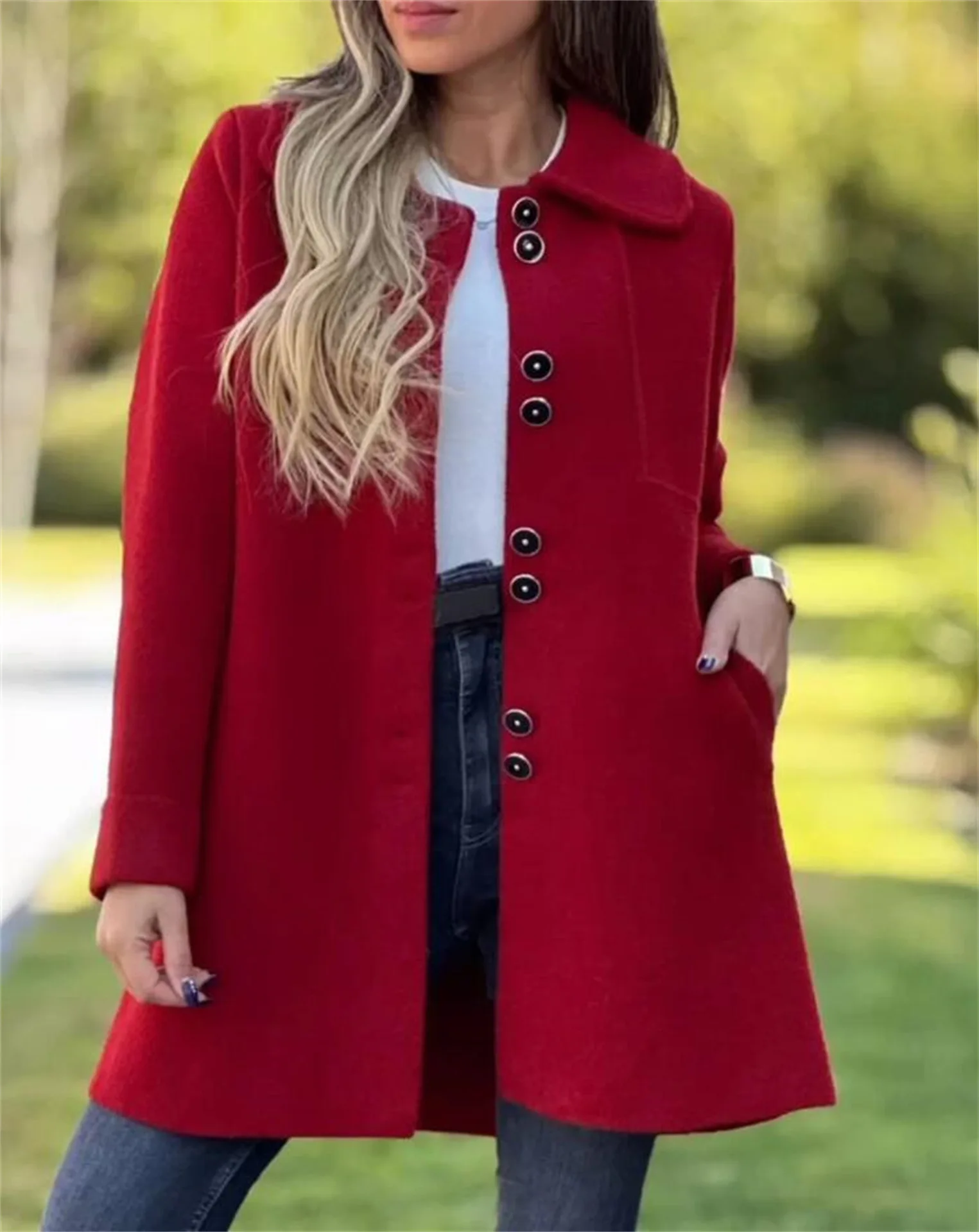 2024 Autumn Winter Fashion Women New British Long Sleeve Cardigan Sweater Solid Color Button Coat Elegant Pocket Loose Outwear