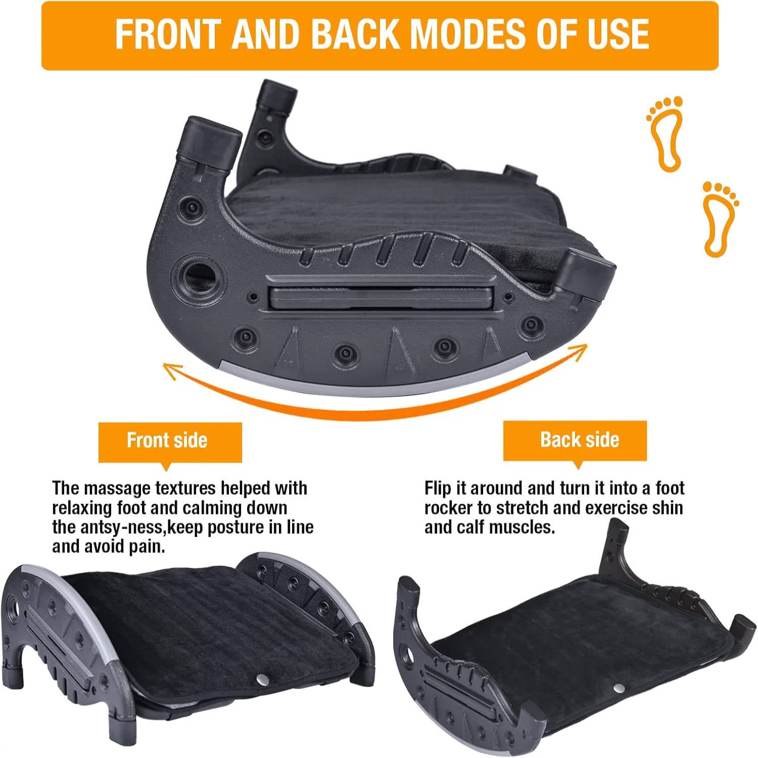 Rocking Foot Rest for Under Desk at Work,Two  of Use Footrest with Removable Warmer Feet Pocket for ,Office,Gaming,Computer,Ergo