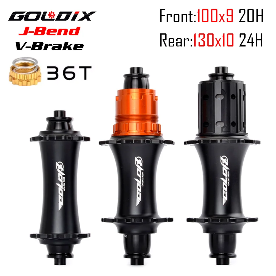 GOLDIX ROAD piasty rowerowe 292g v-brake Super lekki piasty rowerowe drogi j-bend przód 20H tył 24H 100x9 130x10 grzechotka 36T HG XDR dla SRAM