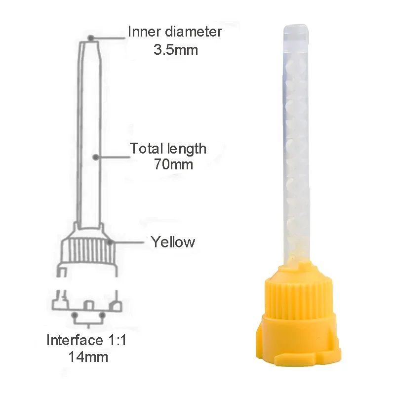 50/100/150pcs Dental Mixing Tips Tubes Disposable Nozzles Head Impression Materials Silicone Rubber Conveying Dentistry Lab New