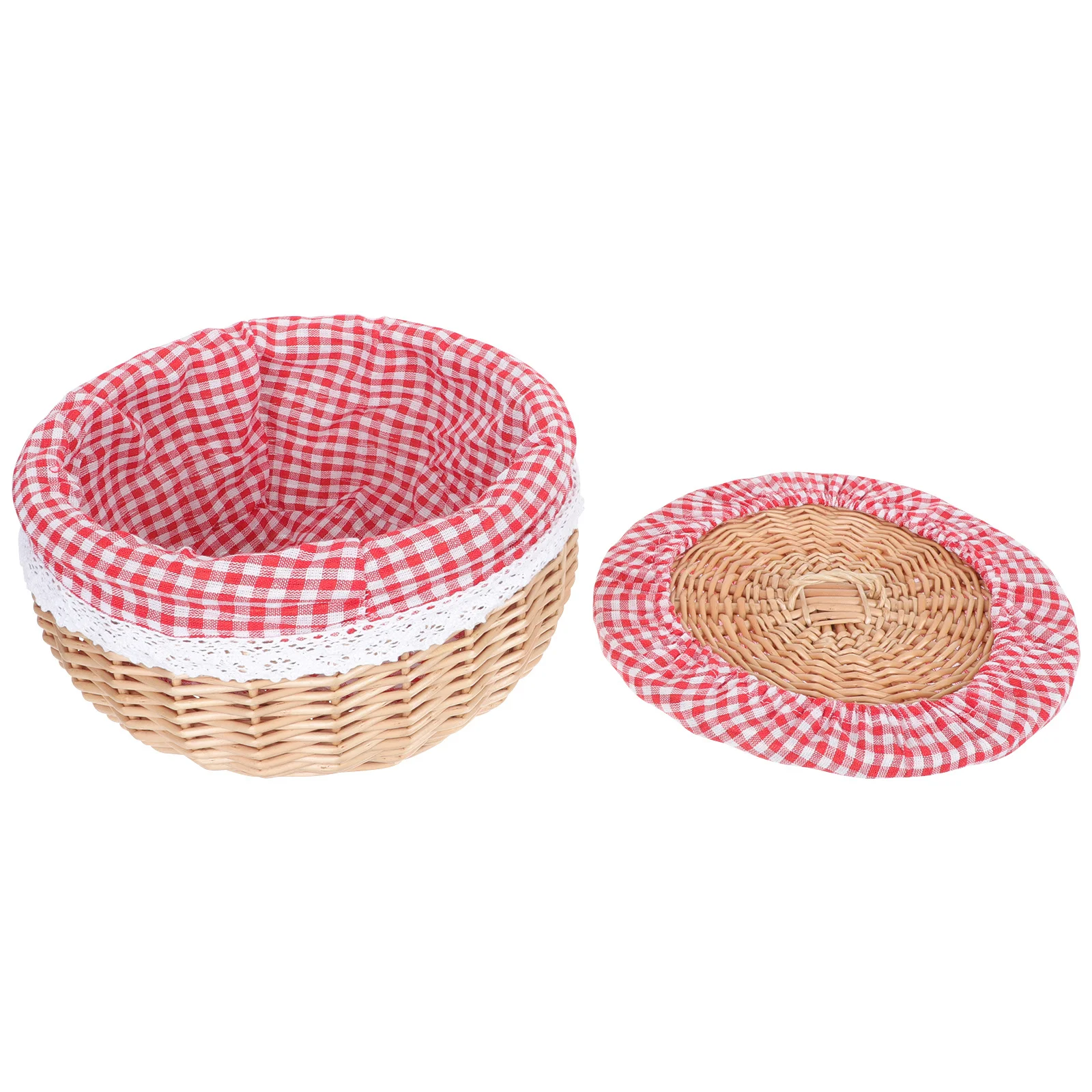 

Wicker Woven Food Storage Basket for Bread Snacks Fruits Dessert Kitchen Pantry Organization Portable Picnic Camping Garden