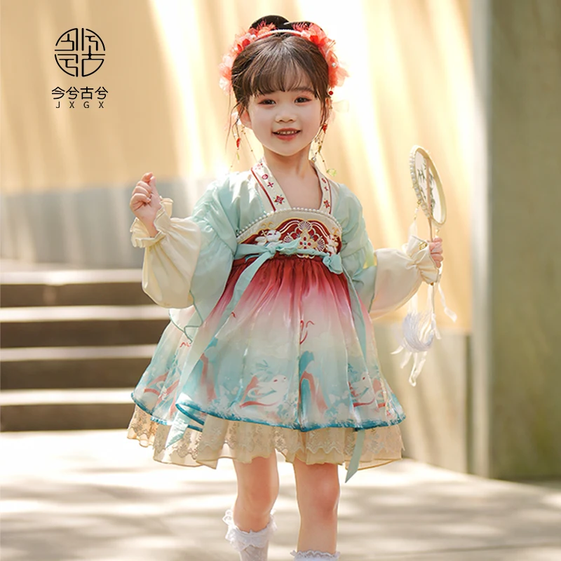 

Hanfu girl Princess Lolita dress Spring and Autumn dress 2024 ancient style little girl Chinese style dress