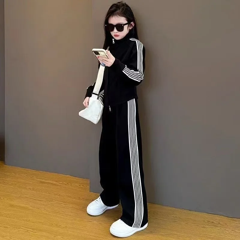 

Kids Girls' tracksuit Spring and Autumn New Style Big Children's Clothing Set Girls' Casual Coat Pants Two Piece Set 120-170cm