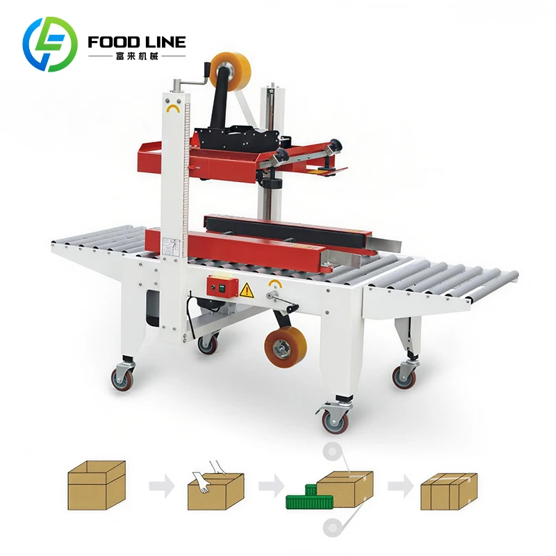 Carton Sealing Machine Automatic Gear Driven Box Sealer Beverage Packaging Industrial Equipment Customize