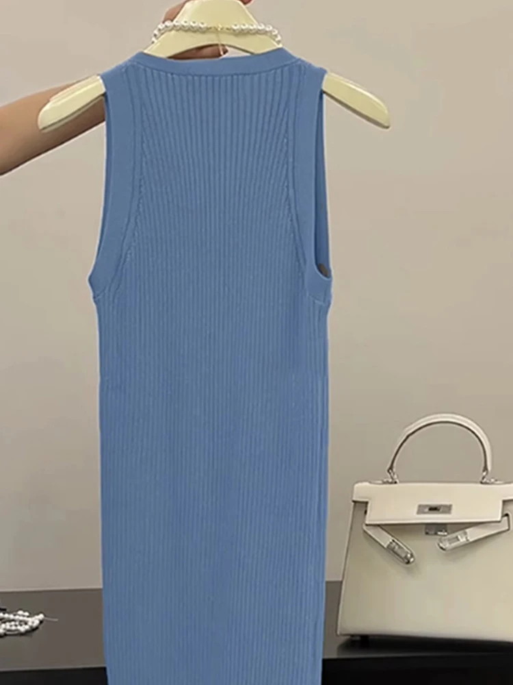 Faionable Color Hepburn Sle Dr Casual V-Ne Svel Malha Dr Confortável Viaje High-End Feel Feminino...