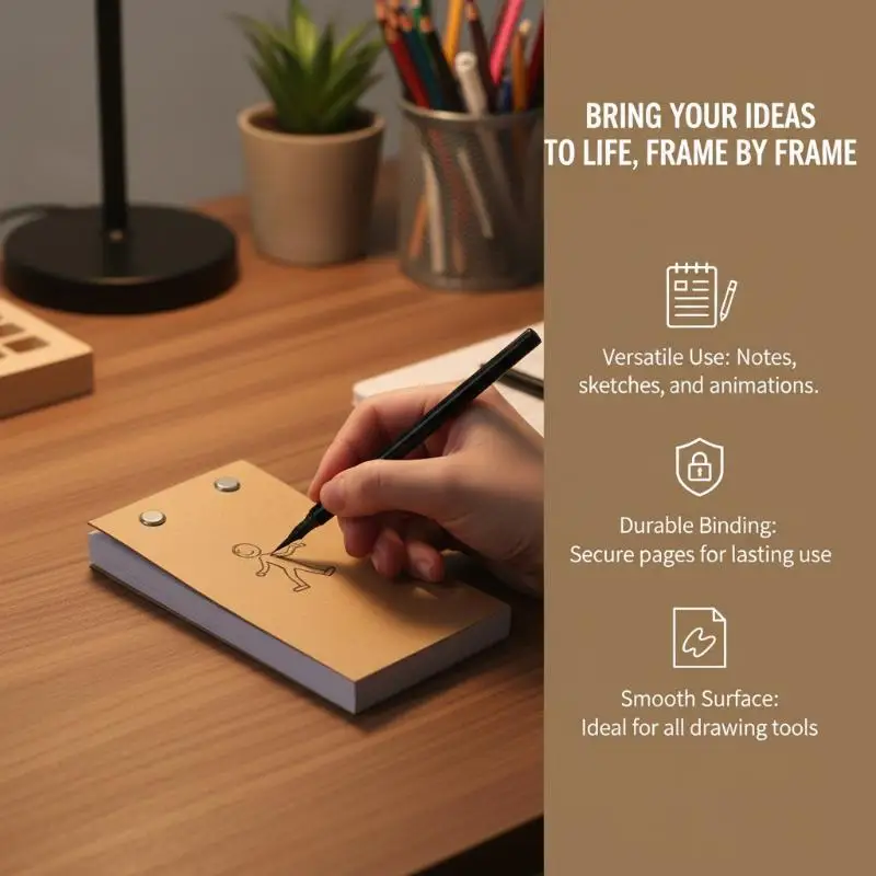 1/2PCS Blank Flip Book Kit with 60 100 Sheets Animation Papers for LED Tracing Light Pad DIY Cartoon Drawing Tool