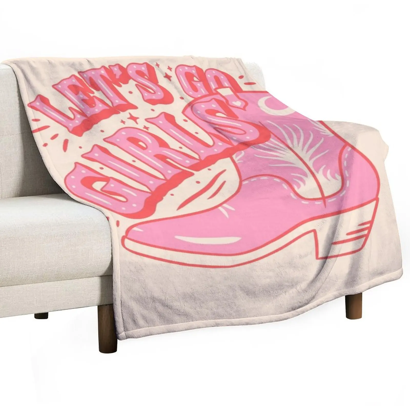 

Let's Go Girls | Pink Cowboy Cowgirl Rodeo Boot Preppy Aesthetic Bachelorette Party | HOWDY Y&a Throw Blanket