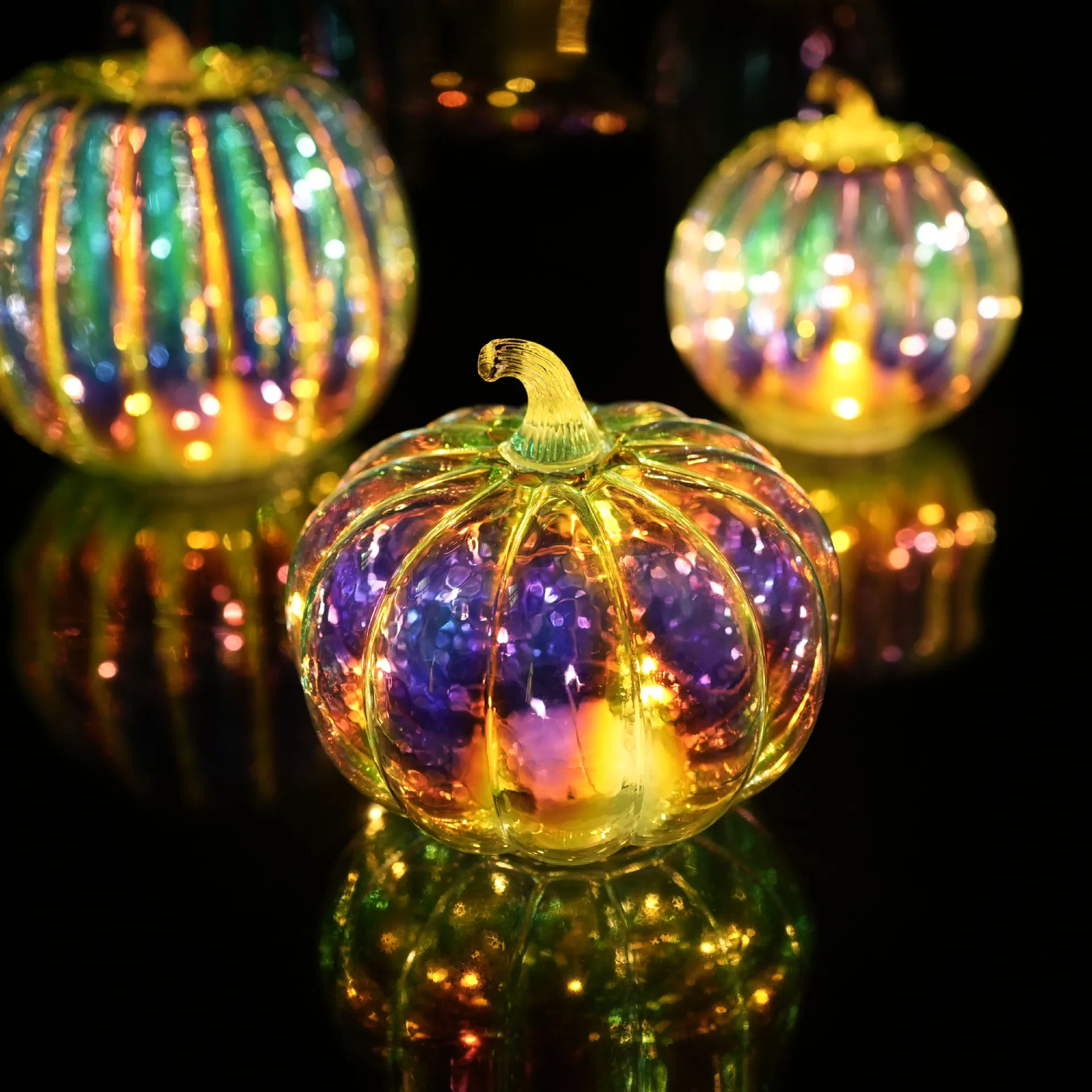 Glass Pumpkin Lantern Autumn Hot Sale Decorations Glass Decoration Crafts