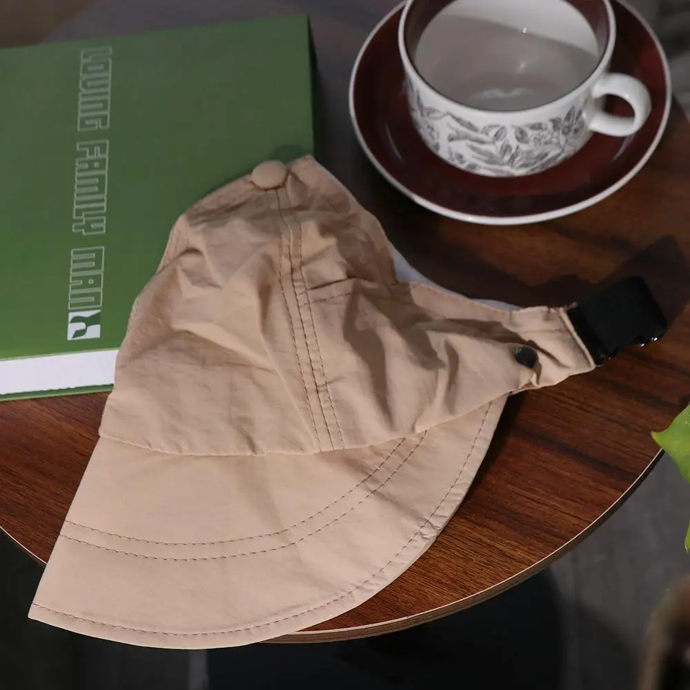 Foldable Sunshade Empty Top Hat Mask Hanging Solid Color Suncreen Peaked Cap Sun Hat Visor Ponytail Cap Women