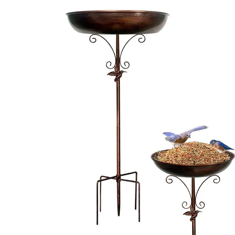 

Bird Baths For Outdoors Patio Birdfeeder Standing Metal Bird Feeder Bowl Decorations For Yard Patio Deck Backyard Balcony