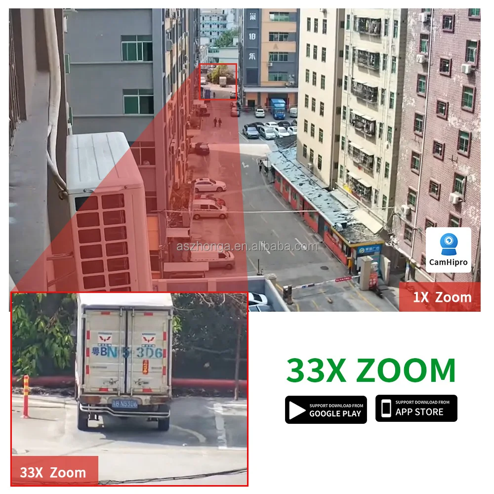 80 واط 40AH بطارية لوحة طاقة شمسية HD 5MP/8MP 33X التكبير الأمن كاميرا IP اللاسلكية 4G بطاقة SIM في الهواء الطلق PTZ CCTV كاميرا مراقبة CamHi #1