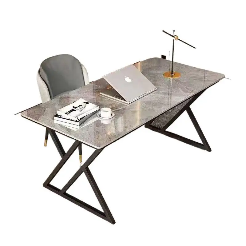 

-For Rock Slab Computer Table Desktop Home Bedroom Light Luxury Table Simple Desk Office Table Combination Game E-&