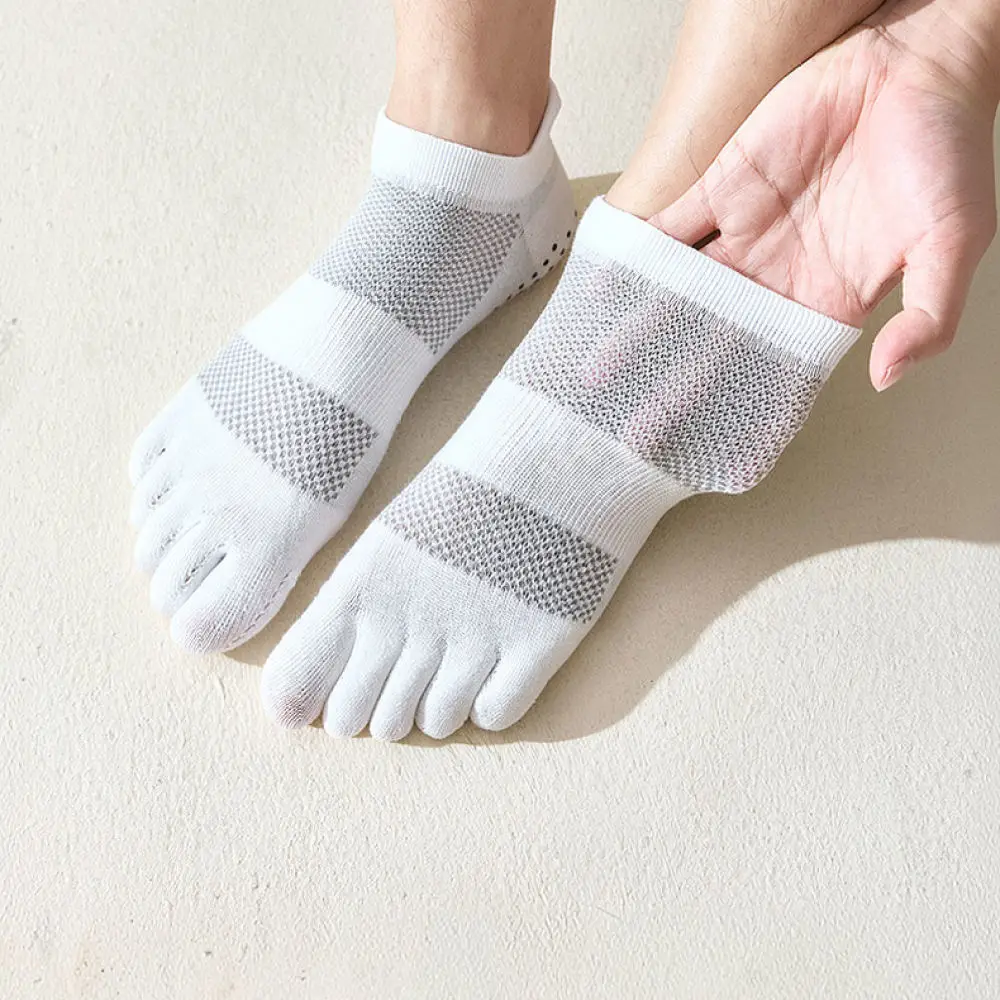 Mens Breathable Five Toe Socks Cotton Athletic Ankle Hosiery Anti Blister Running Sportive Training Footwear Accessories