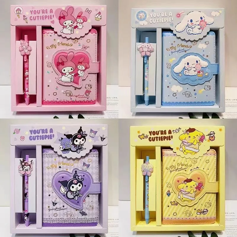 

MINISO Sanrio Neutral Pen and Notebook Stationery Set HelloKitty Cinnamoroll Kuromi PomPomPurin Melody Stationery Set Kids' Gift