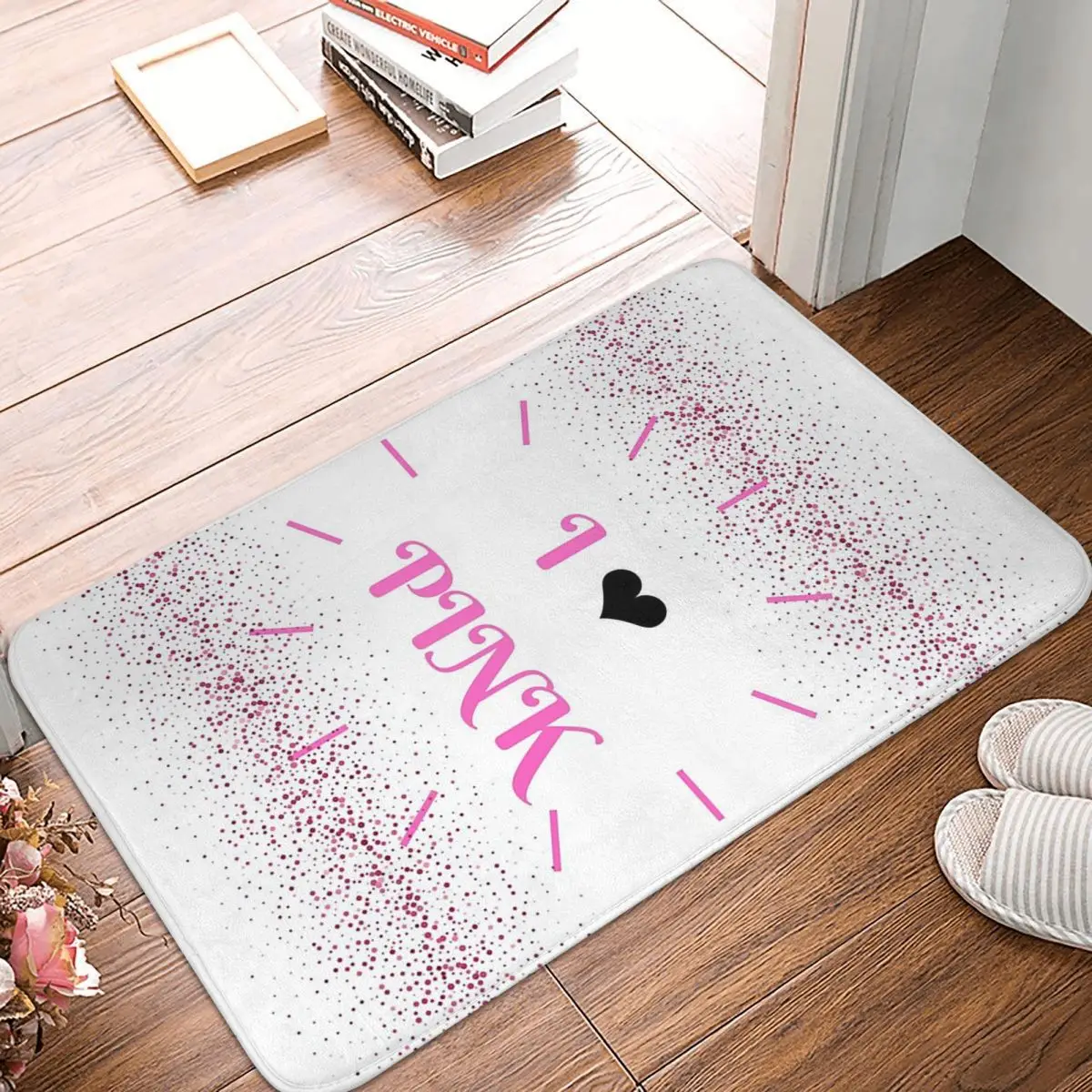 Hot Pink Love Doormat Kitchen Entrance Home Floor Mat Non-slip Carpet Rug for Living room Footpad Mats