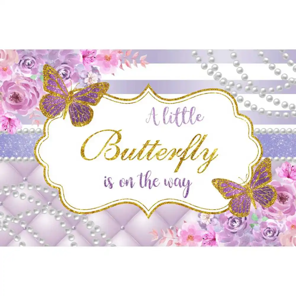 Flower Butterfly Backdrop for Girls 1st Birthday Party Castle Baby Shower Rainbow Ballet Dancer Photography Background Decor