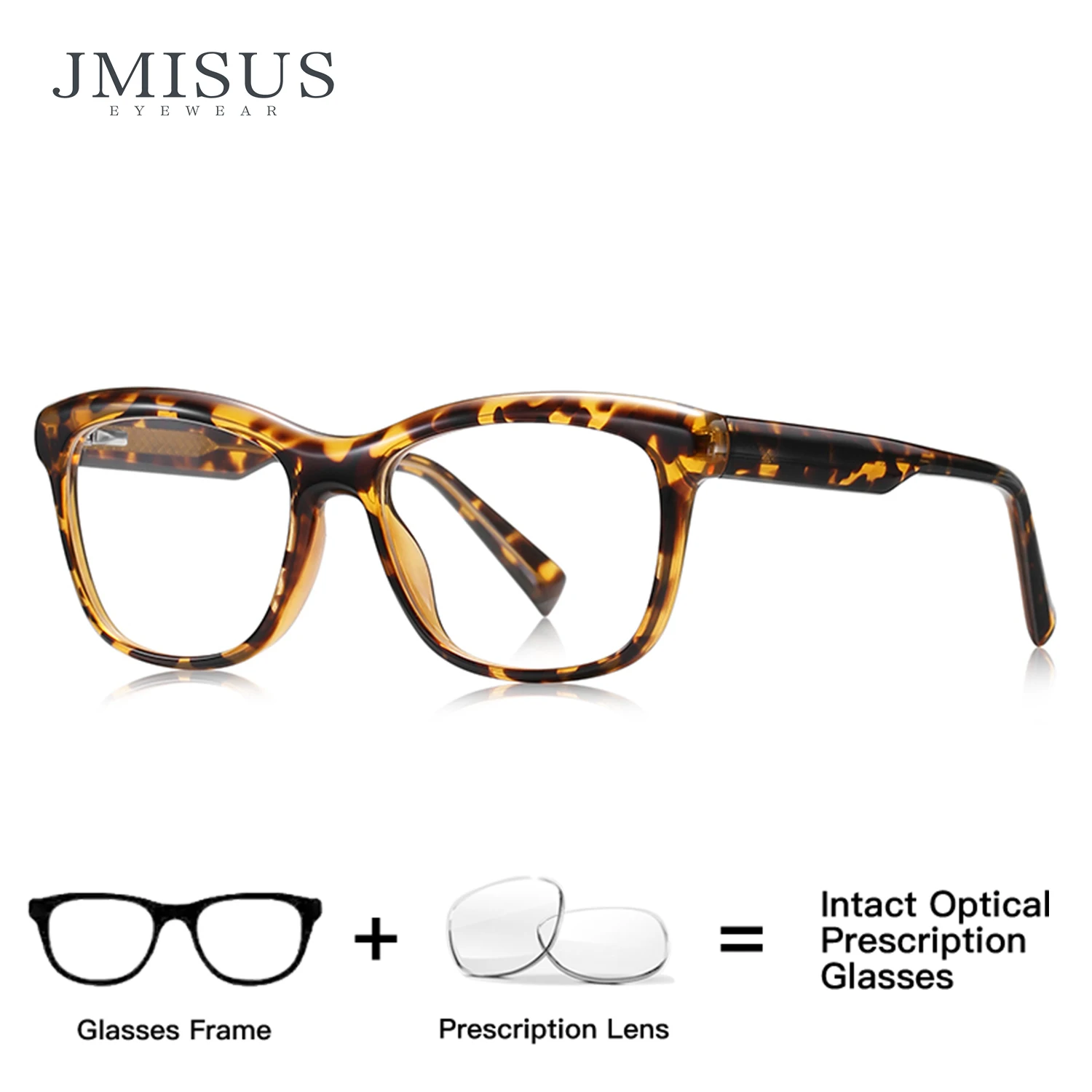 

JMISUS Fashion Square Prescription Glasses Myopia Eyewear Acetate Optical Lenses with Recipe Progressive Eyeglasses for Women