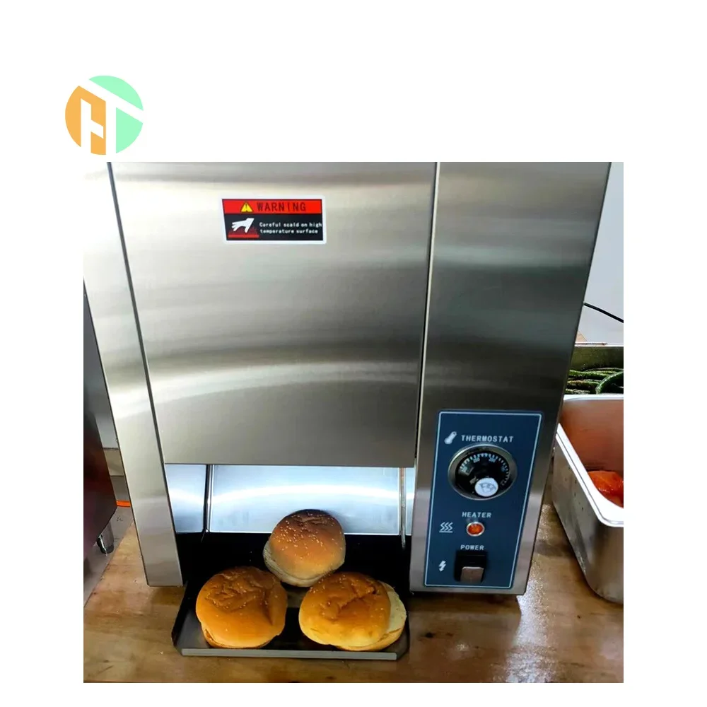 Multifunctional Electric Conveyor Burger Bun Vertical Toaster Hamburger Bun Toaster Machine Chain Hamburger Machine