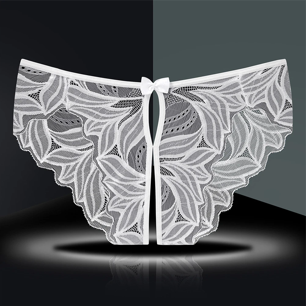 Sexy Lingerie Low Rise Panties Open Crothless Underwear For Women Ladies Briefs Open Lace Alluring Women\'s Hollowed Underpants