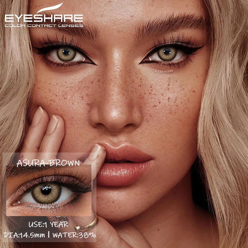 EYESHARE 1 paio di lenti a contatto colorate per occhi lenti blu alunni grigi lenti naturali per occhi verdi contatti di bellezza di moda annuali